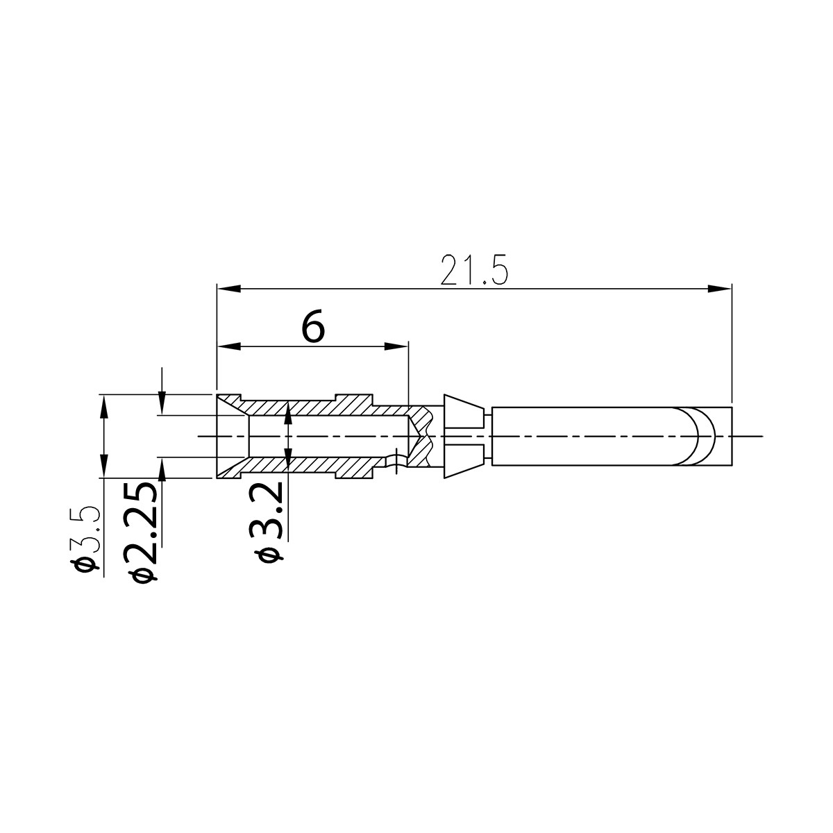 ZJHK (Haoke Electric) 09150006206 CDSF-2.5 (09150006206) Габаритные размеры CDSF-2.5 (09150006206)