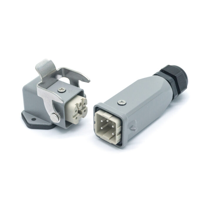 Промышленный прямоугольный разъем (комплект) ZJHK HA-004-TE-BKSE-1L-M20 (K000000040)