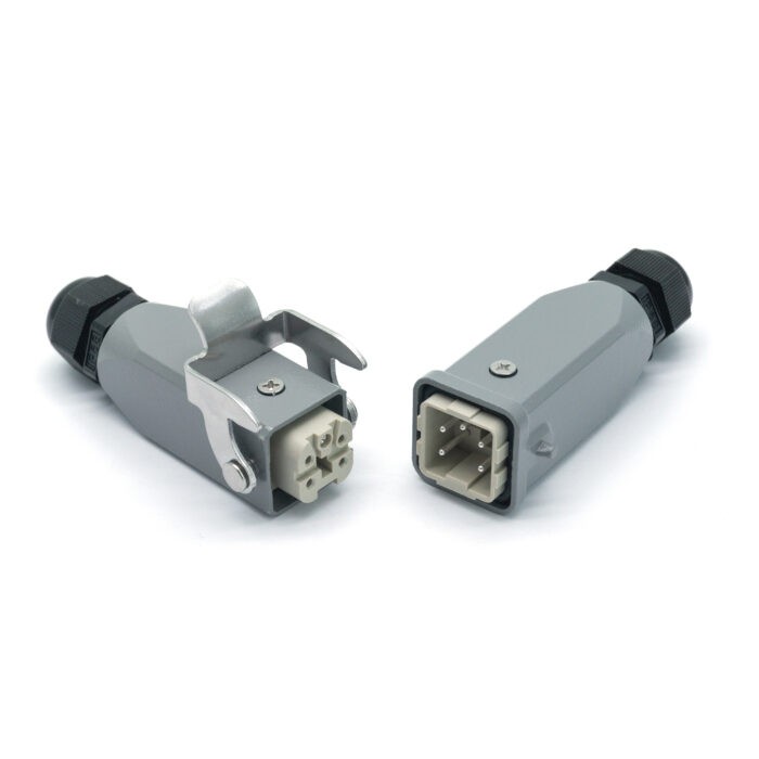 Промышленный прямоугольный разъем (комплект) ZJHK HA-004-TE-CCT-1L-2PG11 (K000000054)