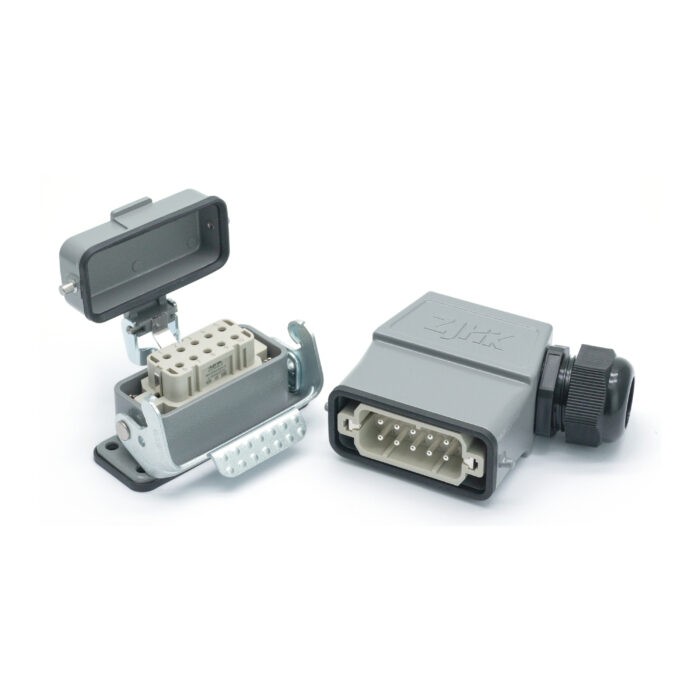 Промышленный прямоугольный разъем (комплект) ZJHK HA-010-SEH-BK-1L-MCV-PG21 (K000000079)