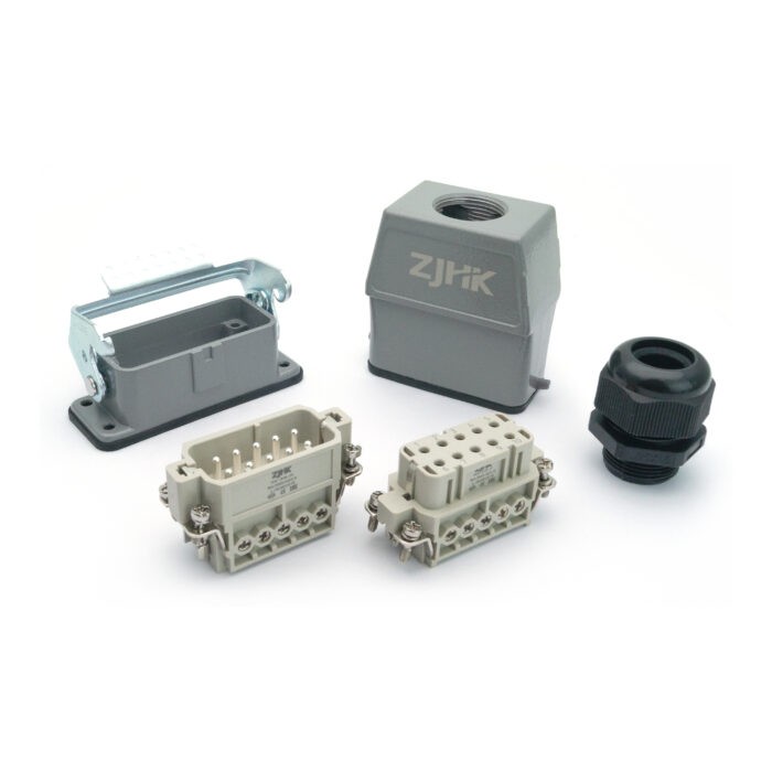 Промышленный прямоугольный разъем (комплект) ZJHK HA-010-TEH-BK-1L-M25 (K000000062)