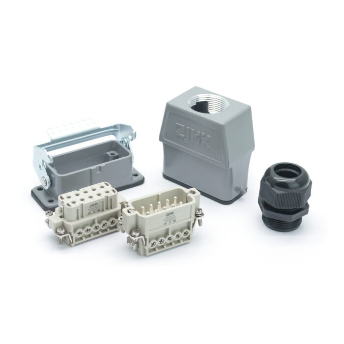 Промышленный прямоугольный разъем (комплект) ZJHK HA-010-TEH-BK-1L-PG21 (K000000064)