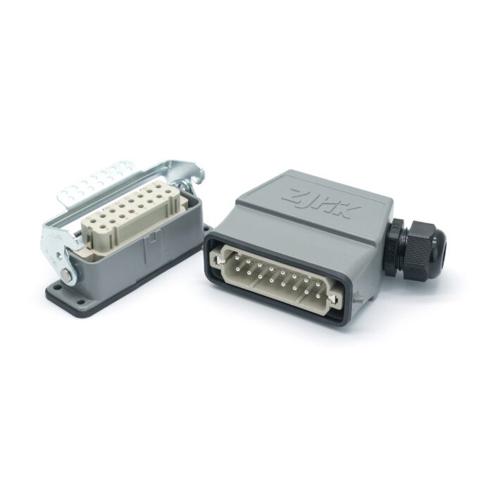 Промышленный прямоугольный разъем (комплект) ZJHK HA-016-SEH-BK-1L-PG16 (K000000130)