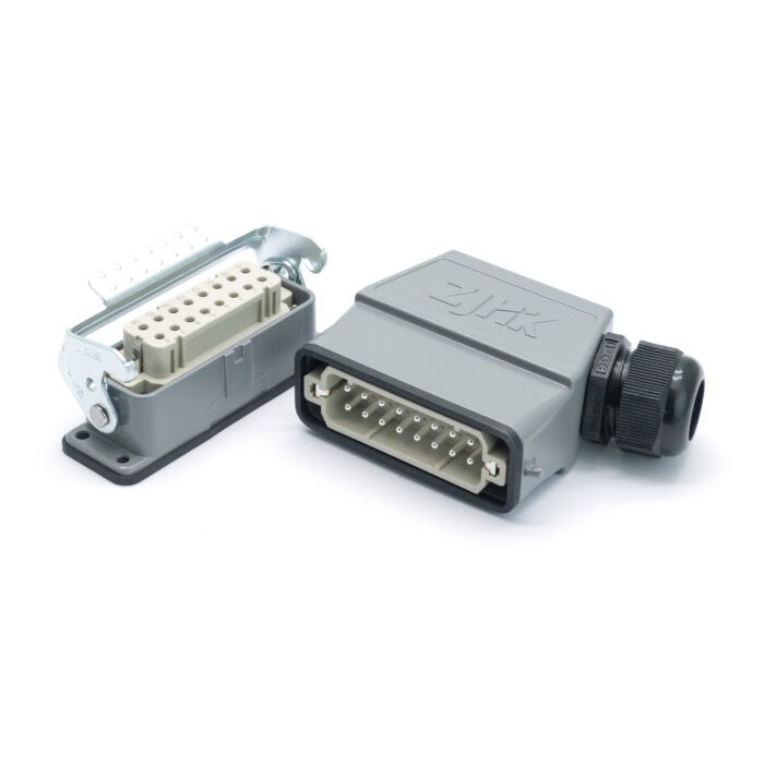 Промышленный прямоугольный разъем (комплект) ZJHK HA-016-SEH-BK-1L-PG21 (K000000131)