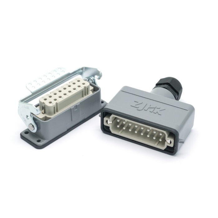 Промышленный прямоугольный разъем (комплект) ZJHK HA-016-TE-BK-1L-PG16 (K000000133)