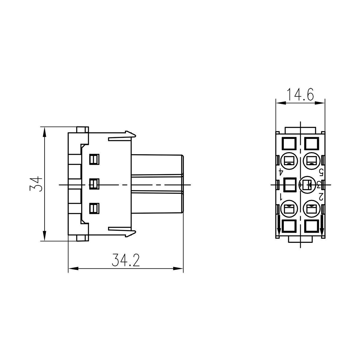 ZJHK (Haoke Electric) 09140052716 HME-005-FS (09140052716) Габаритные размеры HME-005-FS (09140052716)