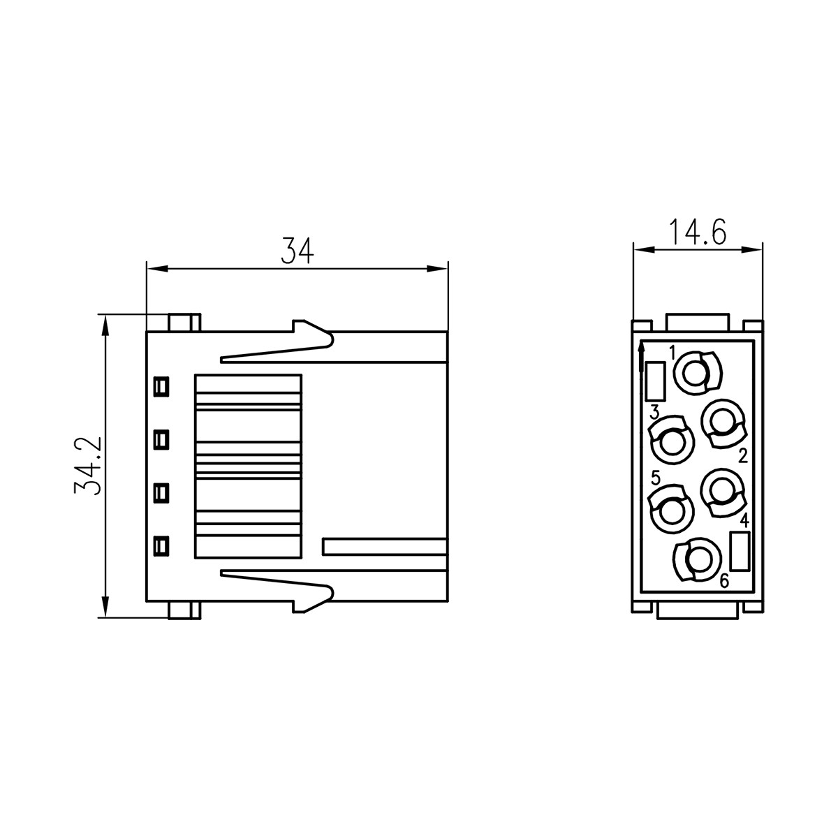 ZJHK (Haoke Electric) 09140063001 HME-006-MC (09140063001) Габаритные размеры HME-006-MC (09140063001)