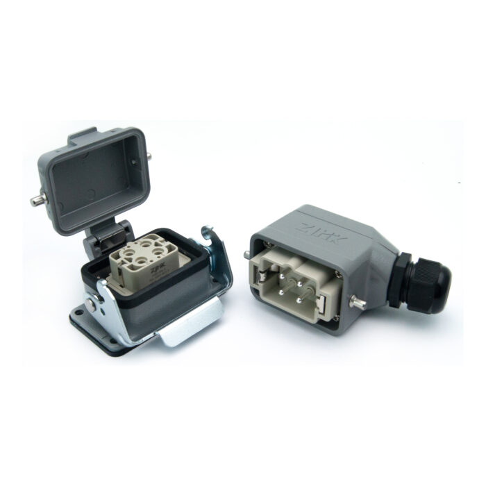Промышленный прямоугольный разъем (комплект) ZJHK HSBS-004-SE-BK-1L-MCV-PG16 (K000001467)