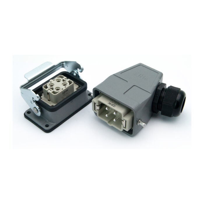 Промышленный прямоугольный разъем (комплект) ZJHK HSBS-004-SEH-BK-1L-PG21 (K000001434)