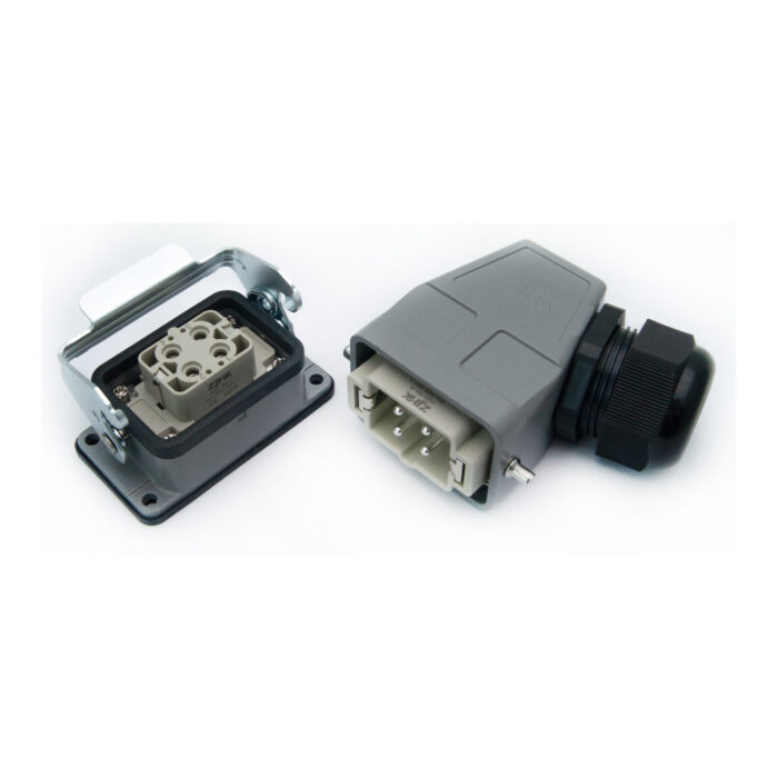 Промышленный прямоугольный разъем (комплект) ZJHK HSBS-004-SEH-BK-1L-PG29 (K000001435)