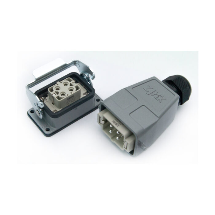 Промышленный прямоугольный разъем (комплект) ZJHK HSBS-004-TEH-BK-1L-PG21 (K000001444)